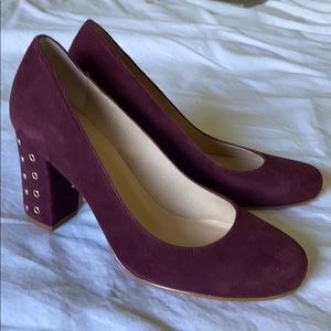 Kate Spade Red Chestnut Studded Heels - Size 7.5